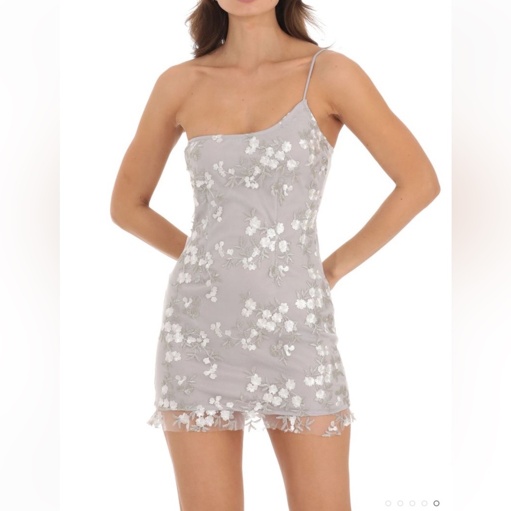 NWOT Lucy in the Sky Grey Floral Dress